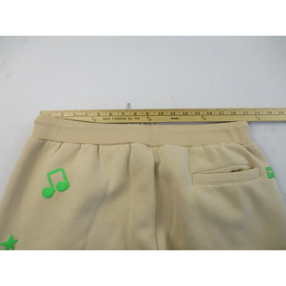 First Row Sweat Shorts Mens XL Brown FRB2530 Puff Print Graphic Music Streetwear
